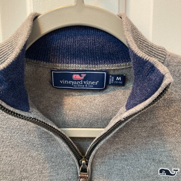 Vineyard Vines Gray Quarter-Zip Sweater - Picture 3 of 3